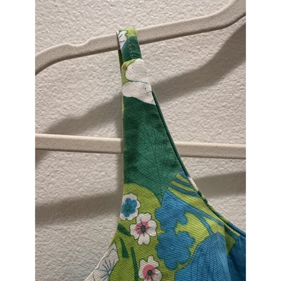 Vintage Cole of California Blue Floral Print Scoop Neck Sleeveless Swimsuit Sz 4 - Picture 9 of 9